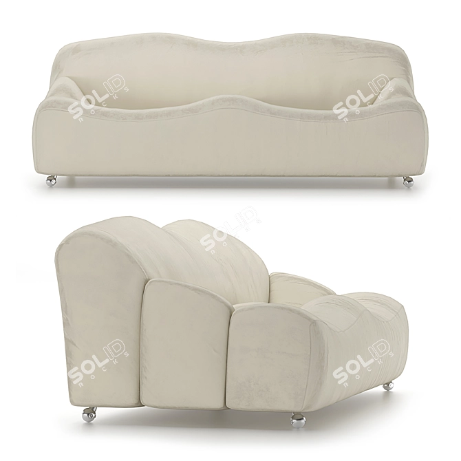 Pierre Paulin ABCD Sofa: French Mid-Century Modern Design 3D model image 2