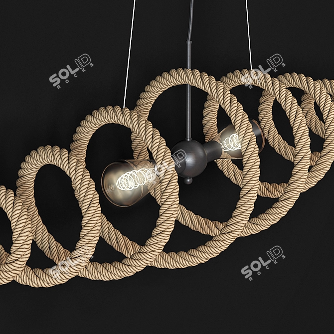 Vintage Rope Pendant Lamp 3D model image 2