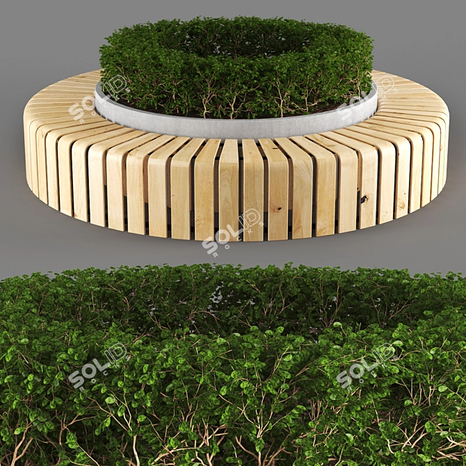 Sleek Poly Bench 3D model image 1