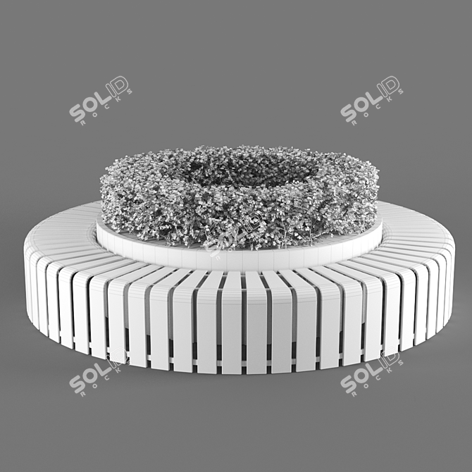 Sleek Poly Bench 3D model image 3