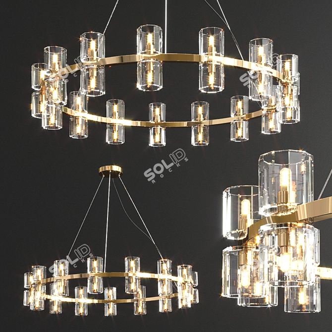 Elegant Crystal Chandelier: Exquisite Lighting 3D model image 1