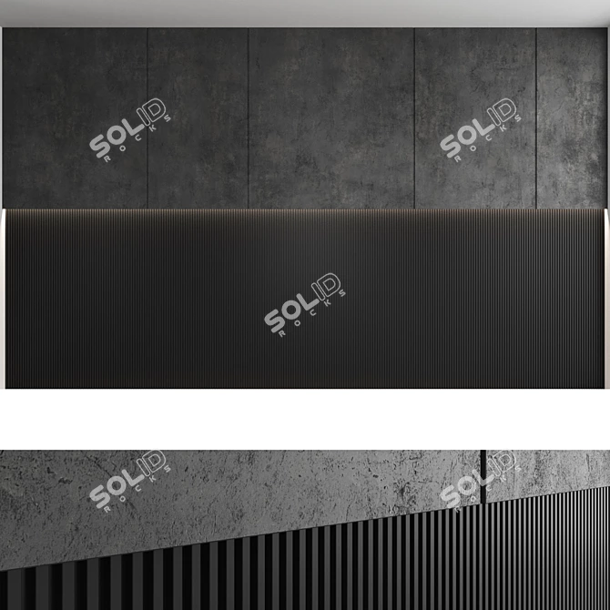 Title: Designer Concrete Wall Panels Kit 3D model image 3