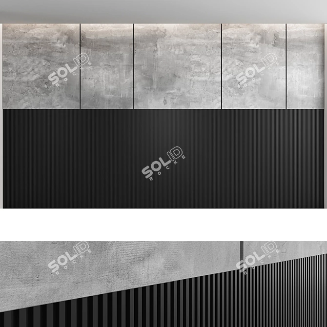 Title: Designer Concrete Wall Panels Kit 3D model image 4