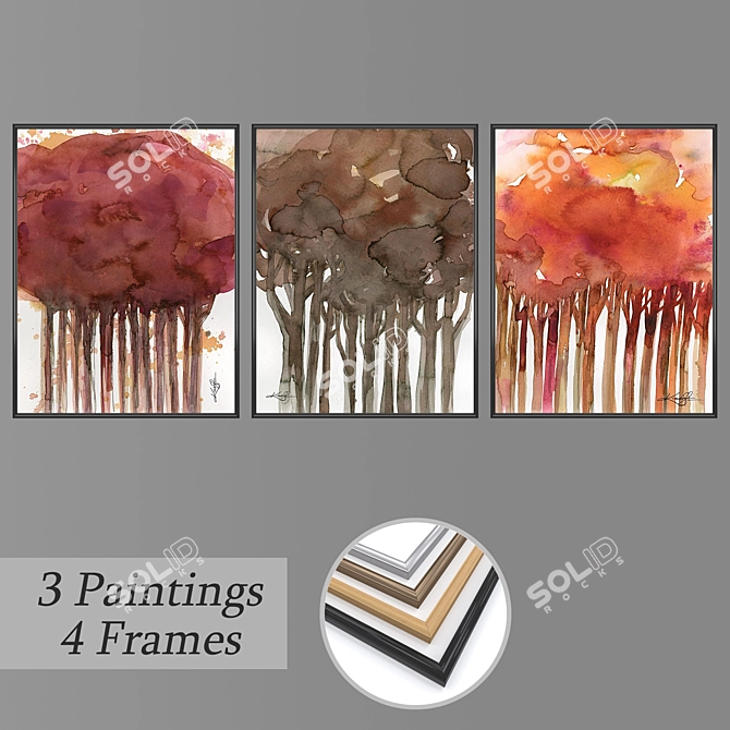 Versatile Wall Art Set 3D model image 1