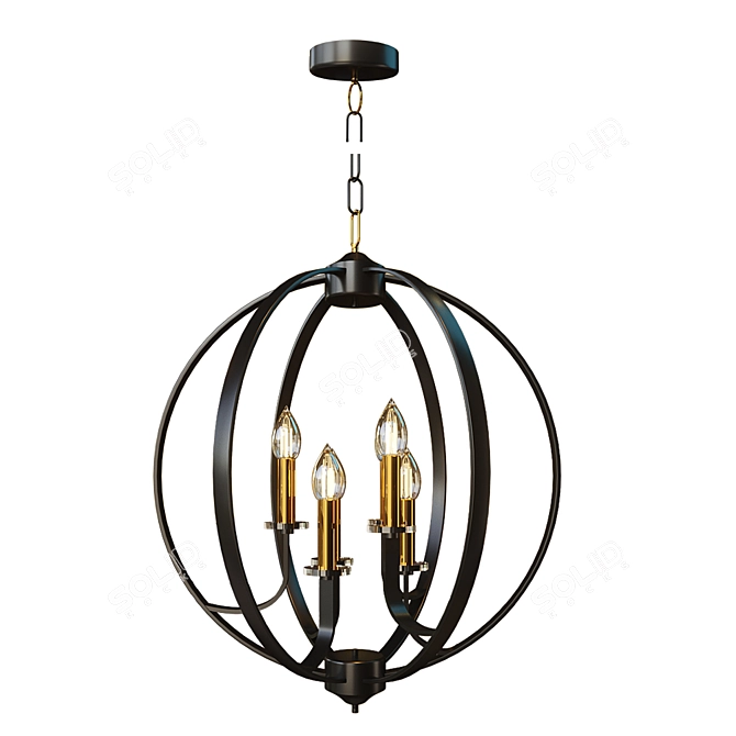 Elegant Glass Pendant Lamp 3D model image 1
