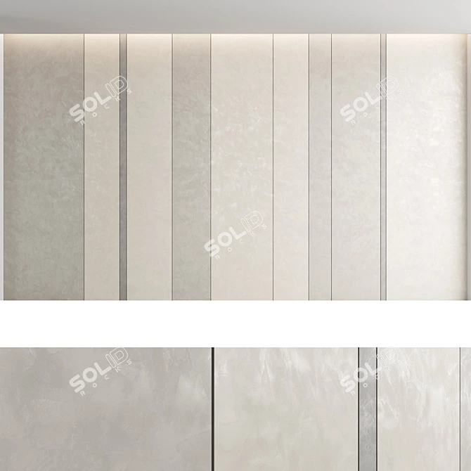 Title: Elegant 3D Wall Panel Set 3D model image 2