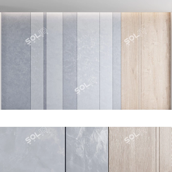 Title: Elegant 3D Wall Panel Set 3D model image 4