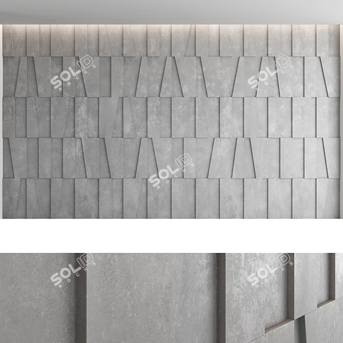 Decorative Concrete Wall Panel Set 3D model image 1