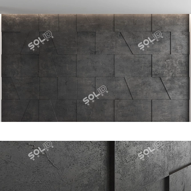 Decorative Concrete Wall Panel Set 3D model image 4