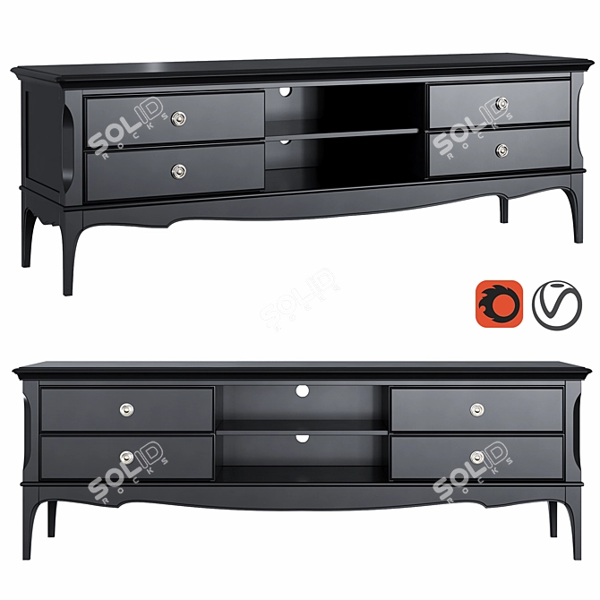 Venice TV Stand - Stylish and Functional 3D model image 1