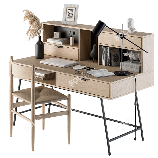 Sleek and Modern Home Office Furniture 3D model image 1
