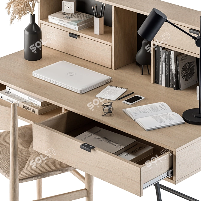 Sleek and Modern Home Office Furniture 3D model image 2
