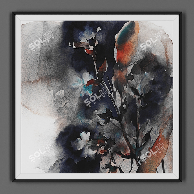 Black Framed Art Print 3D model image 1