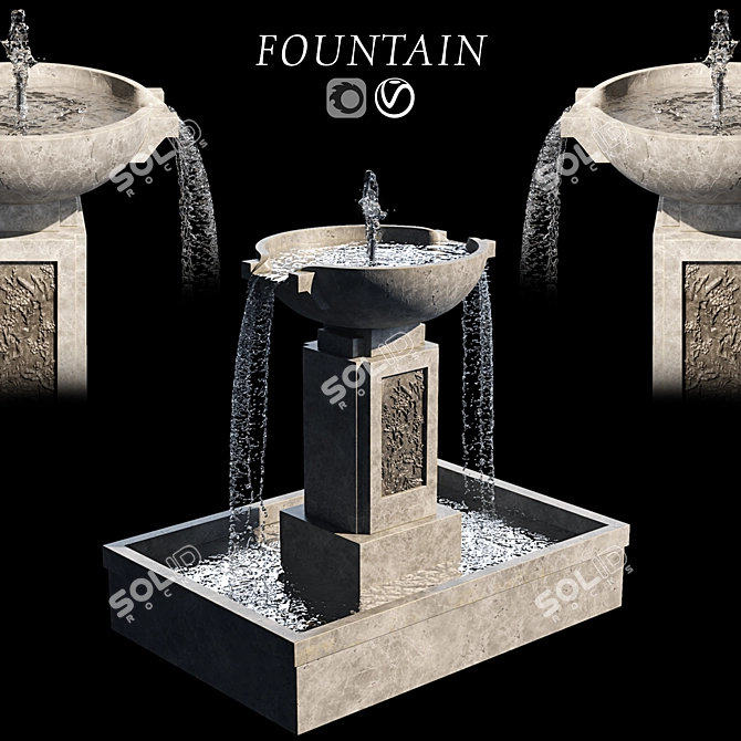 Elegant 18 CM Fountain 3D model image 1