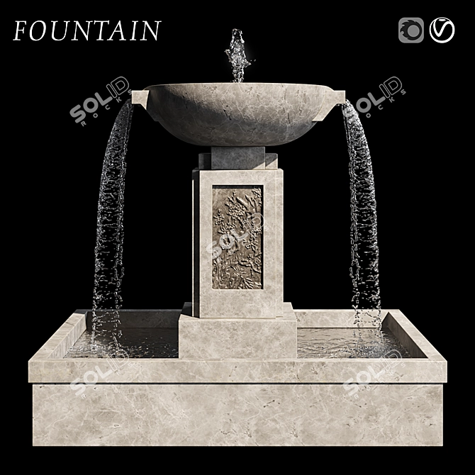Elegant 18 CM Fountain 3D model image 4