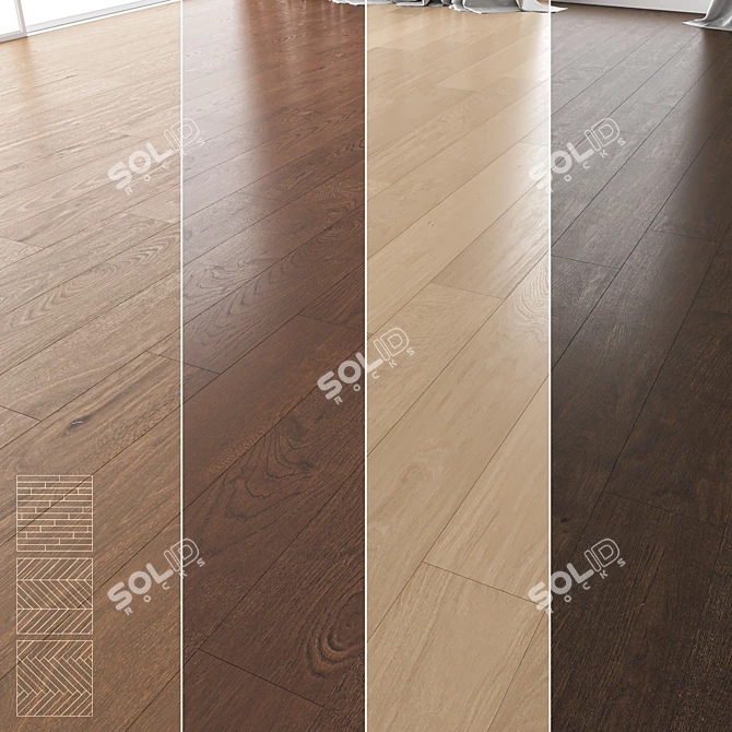 Premium Wood Flooring Set 3D model image 1