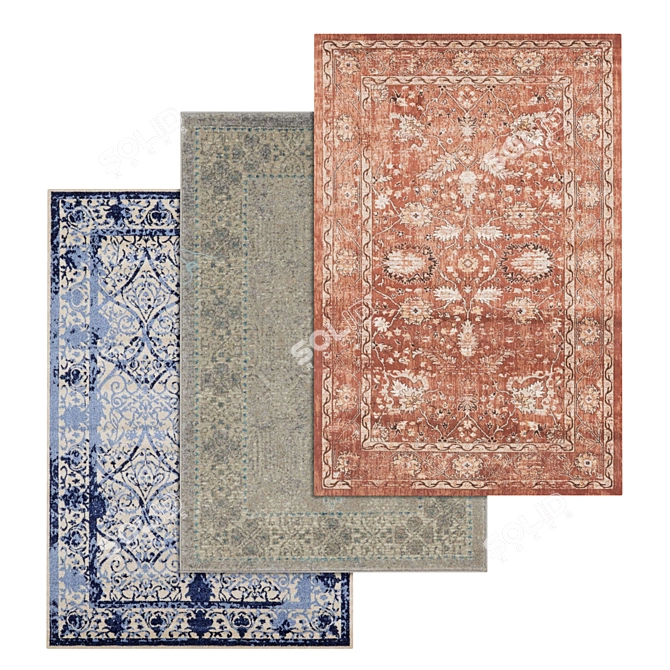 Luxury Carpet Set: High-Quality Textures, Various Variations 3D model image 1