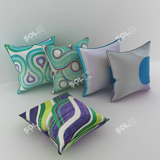 Luxury Designer Cushions by Jonathan Adler 3D model image 1