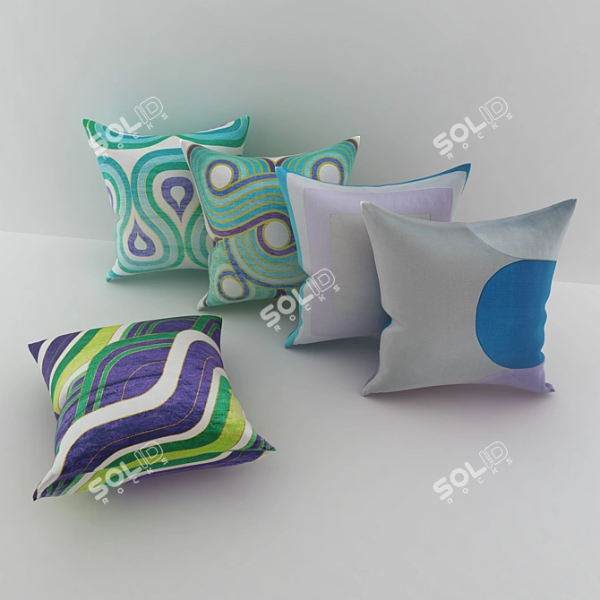 Luxury Designer Cushions by Jonathan Adler 3D model image 2