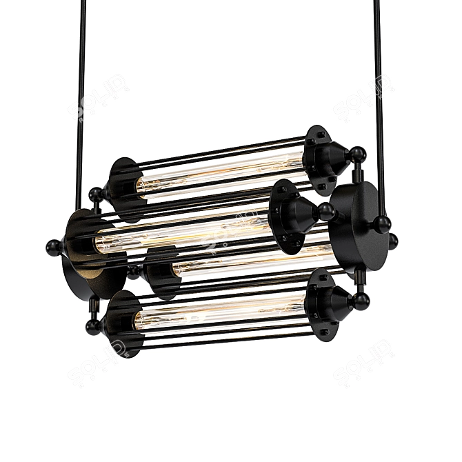 Modern Cage Pendant Light 3D model image 1