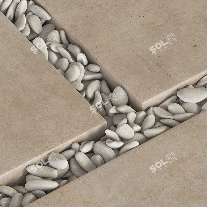 Smooth Pebble Paving Tiles 3D model image 4