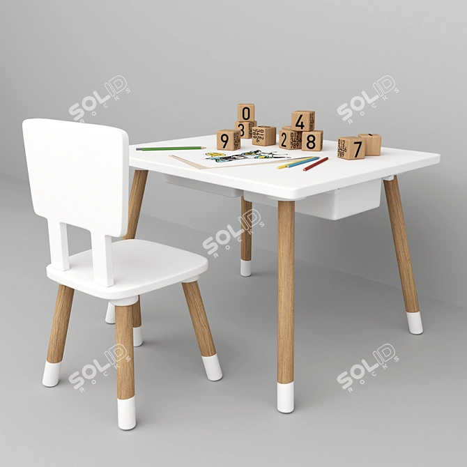 Title: Casper Kids Table and Classic Chair 3D model image 1