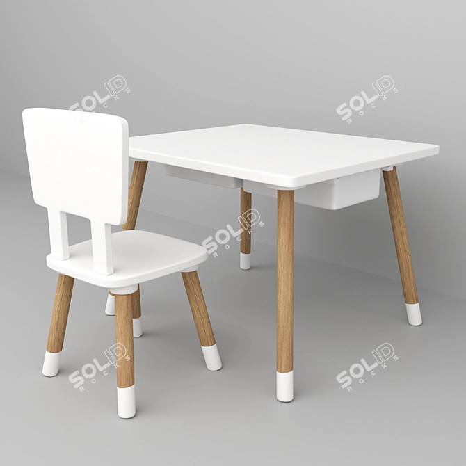 Title: Casper Kids Table and Classic Chair 3D model image 4