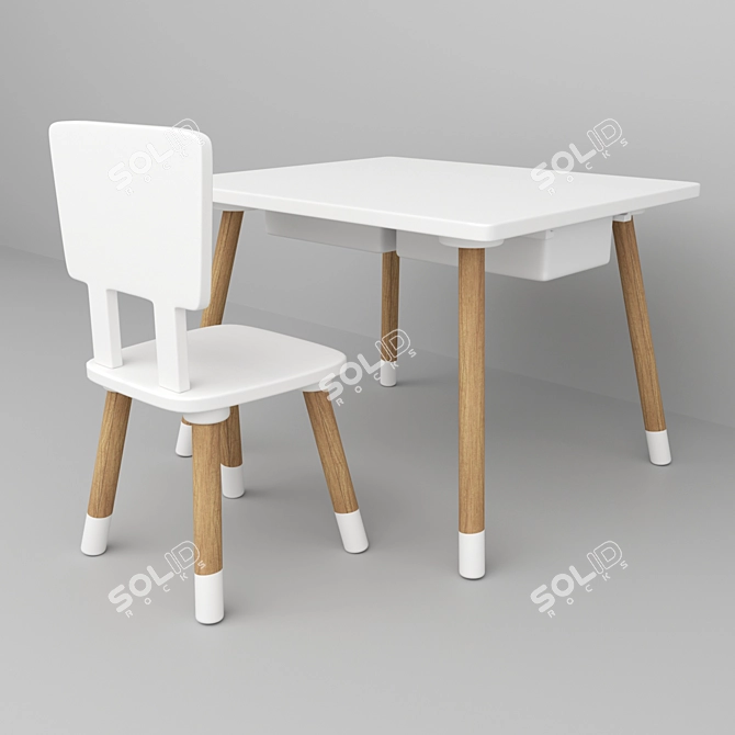 Title: Casper Kids Table and Classic Chair 3D model image 6