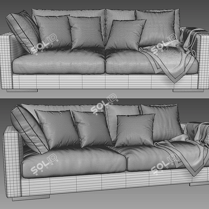 Modern Flexform Magnum Sofa: Spacious, Stylish & Versatile 3D model image 3