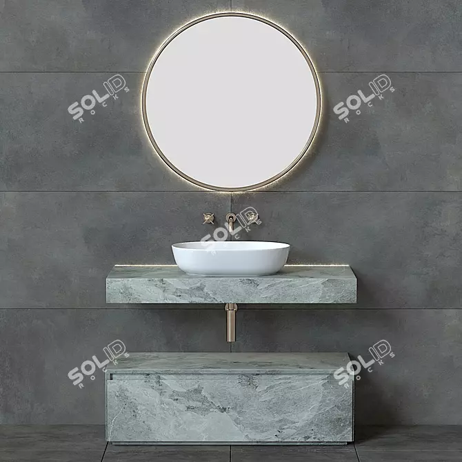 Modern Italian Bathroom Furniture 3D model image 1