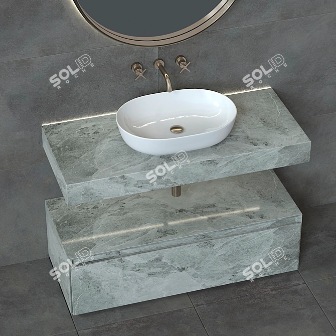 Modern Italian Bathroom Furniture 3D model image 2