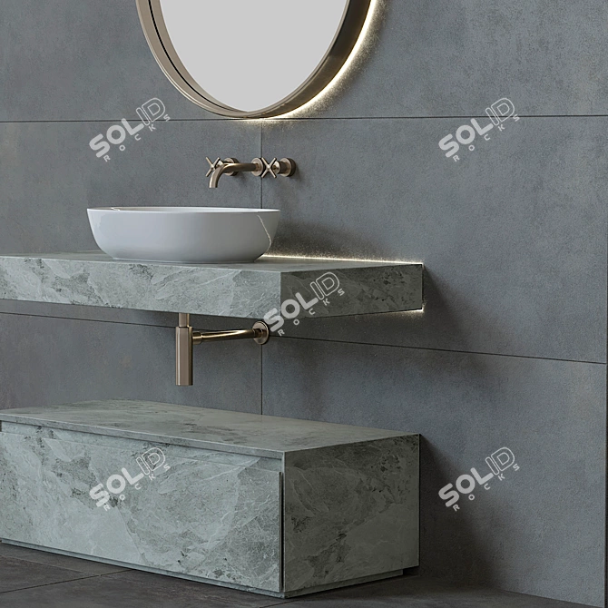 Modern Italian Bathroom Furniture 3D model image 3