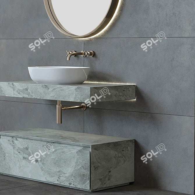 Modern Italian Bathroom Furniture 3D model image 5