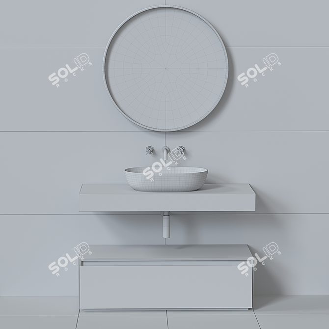 Modern Italian Bathroom Furniture 3D model image 6