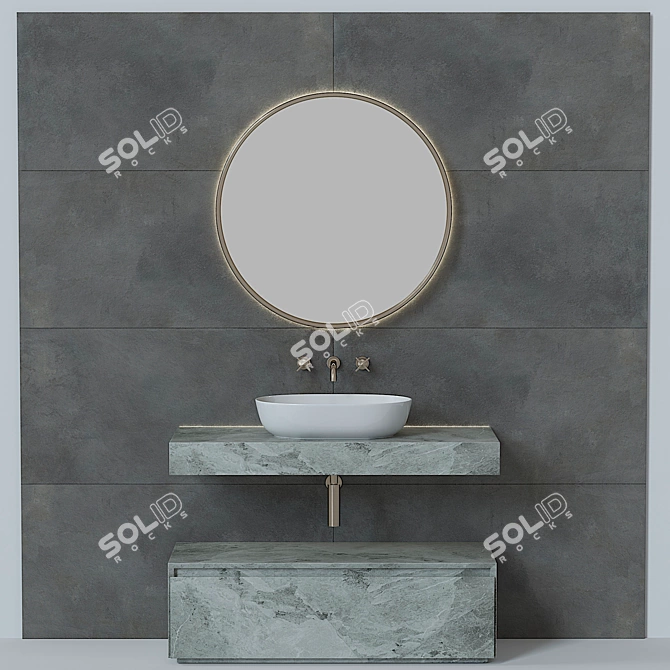 Modern Italian Bathroom Furniture 3D model image 7