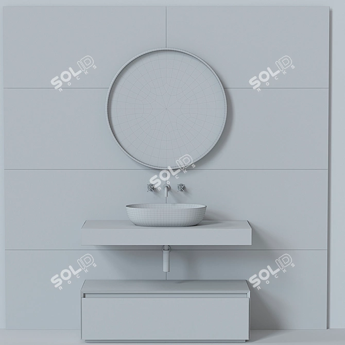 Modern Italian Bathroom Furniture 3D model image 8