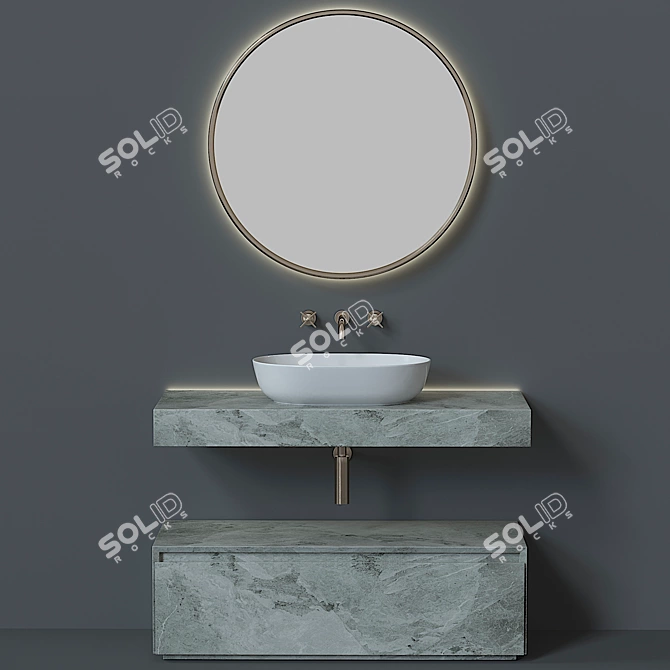 Modern Italian Bathroom Furniture 3D model image 9