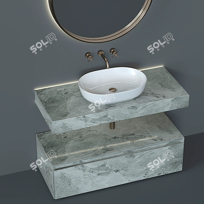 Modern Italian Bathroom Furniture 3D model image 13