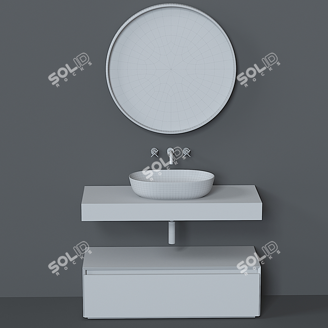 Modern Italian Bathroom Furniture 3D model image 14