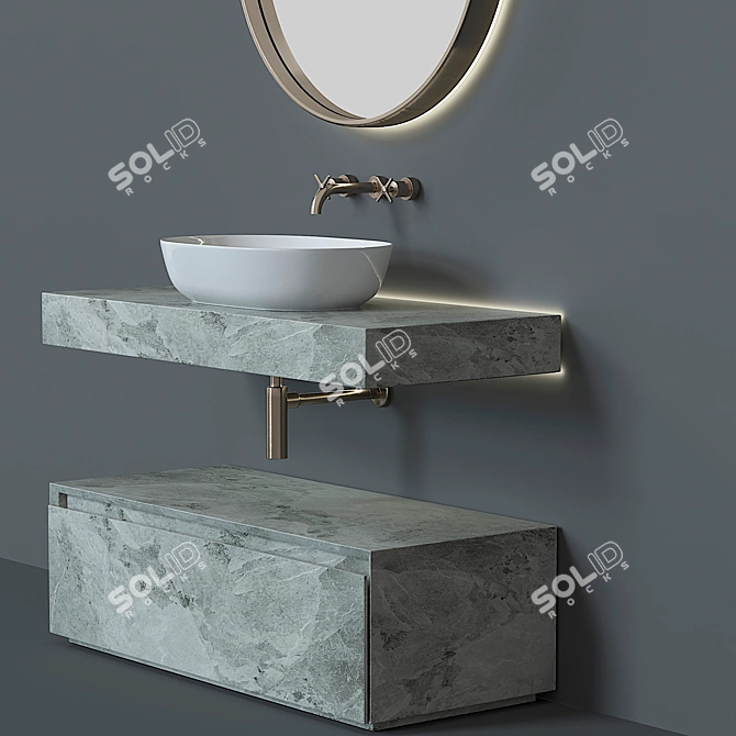 Modern Italian Bathroom Furniture 3D model image 15