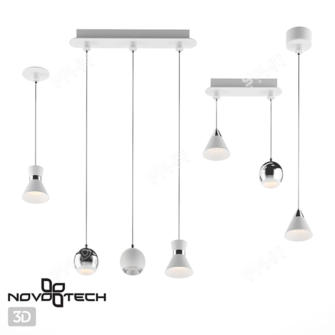 Modular LED Luminaire: NOVOTECH COMPO Alu 3D model image 1