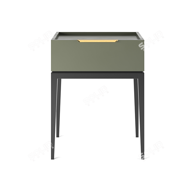 Modern Grey Bedside Table 3D model image 1