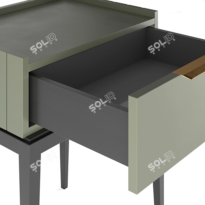 Modern Grey Bedside Table 3D model image 4