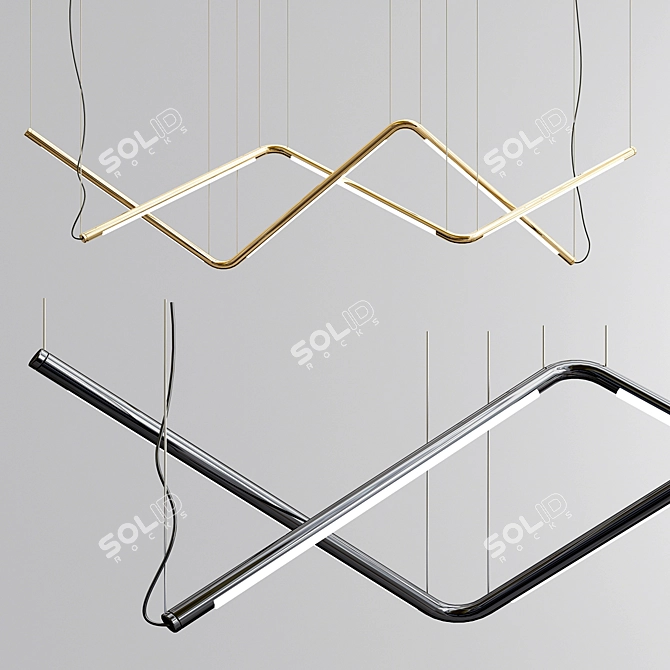 Sleek ANDlight Linear Pendant 3D model image 1