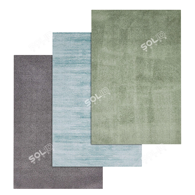 Luxury Carpets Set: 3 High-Quality Options 3D model image 1