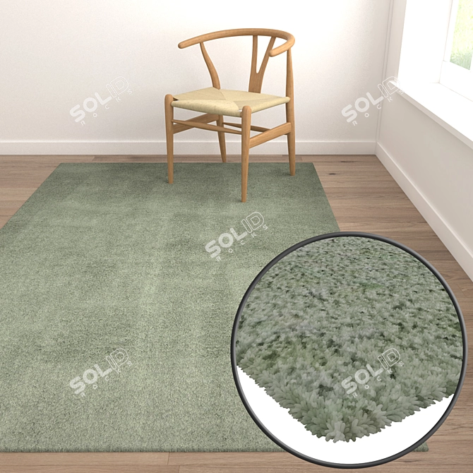 Luxury Carpets Set: 3 High-Quality Options 3D model image 5