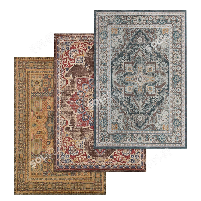 Luxury Carpet Set: High-Quality Textures 3D model image 1