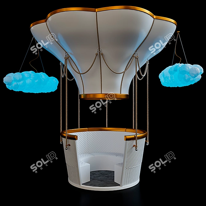 Fantasy Air Balloon Crib: Whimsical and Romantic Flight 3D model image 2