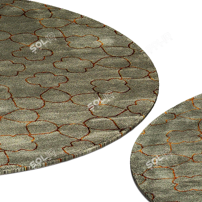 Circular Carpets for Stylish Interiors 3D model image 2