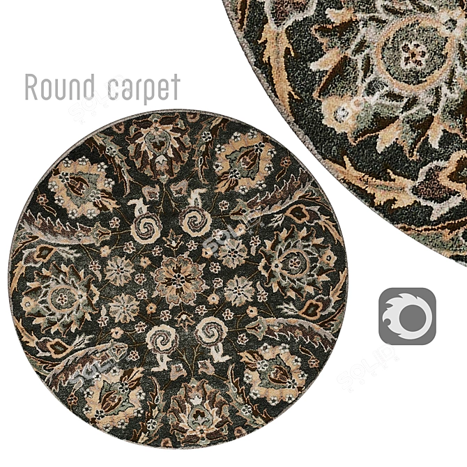 Circular Interior Rugs 3D model image 1